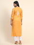Fizaa Chikankari Kurti for Women With Pocket - Mustard